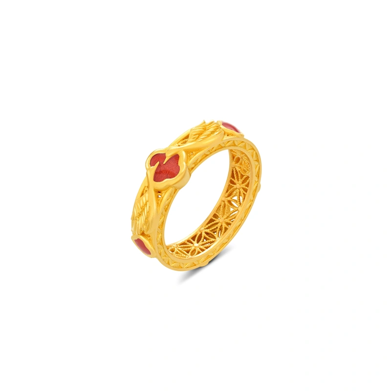 婚嫁喜鵲999足金戒指