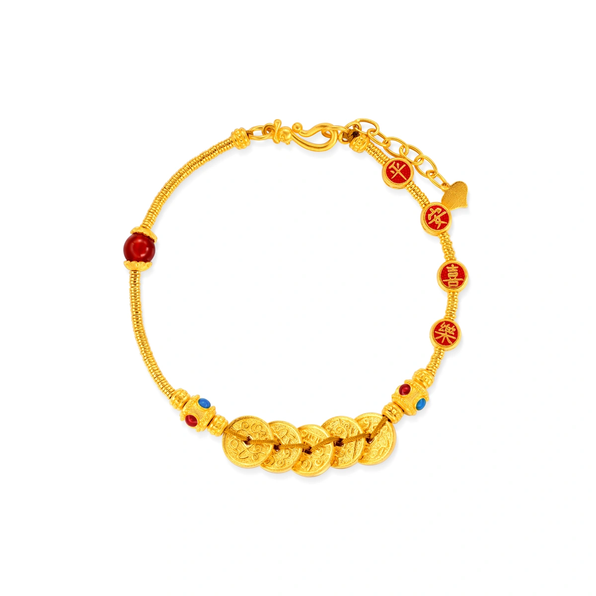 Five Emperor Coins 999 Gold bracelet