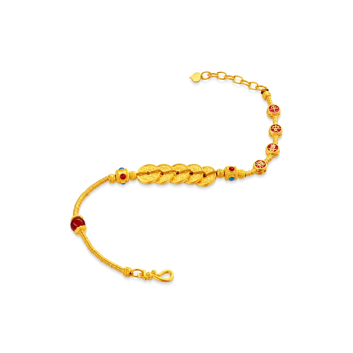 Five Emperor Coins 999 Gold bracelet