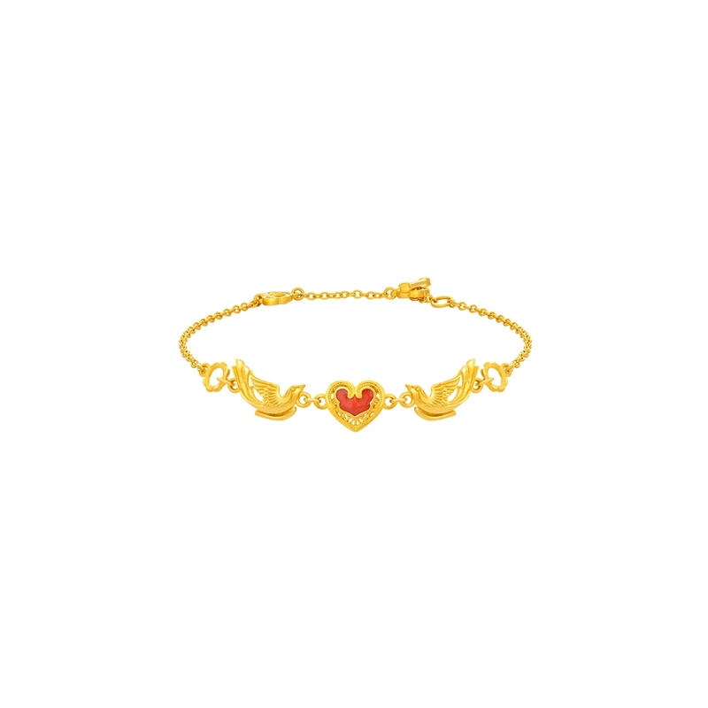 Loving Magpies 999 Gold bracelet