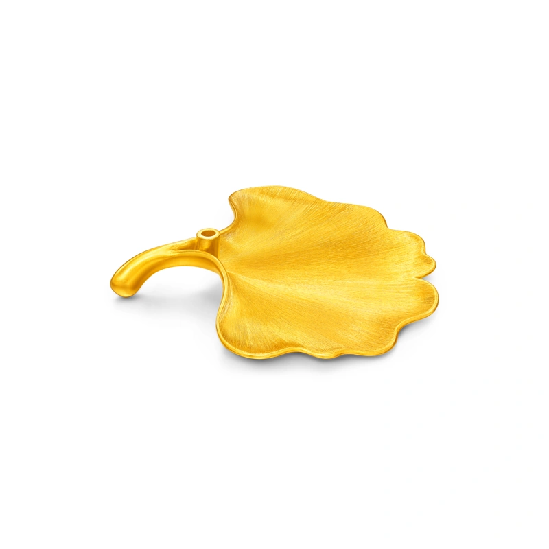 Ginkgo Leaf Incense Plate 999 Gold Ornament