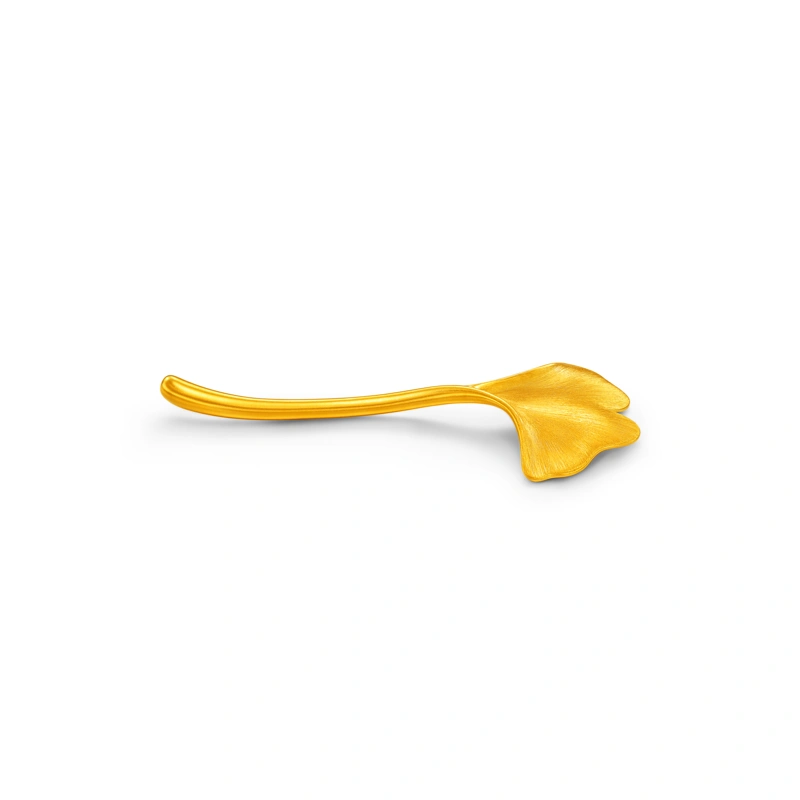 Ginkgo Leaf Chopstick Rest 999 Gold Ornament