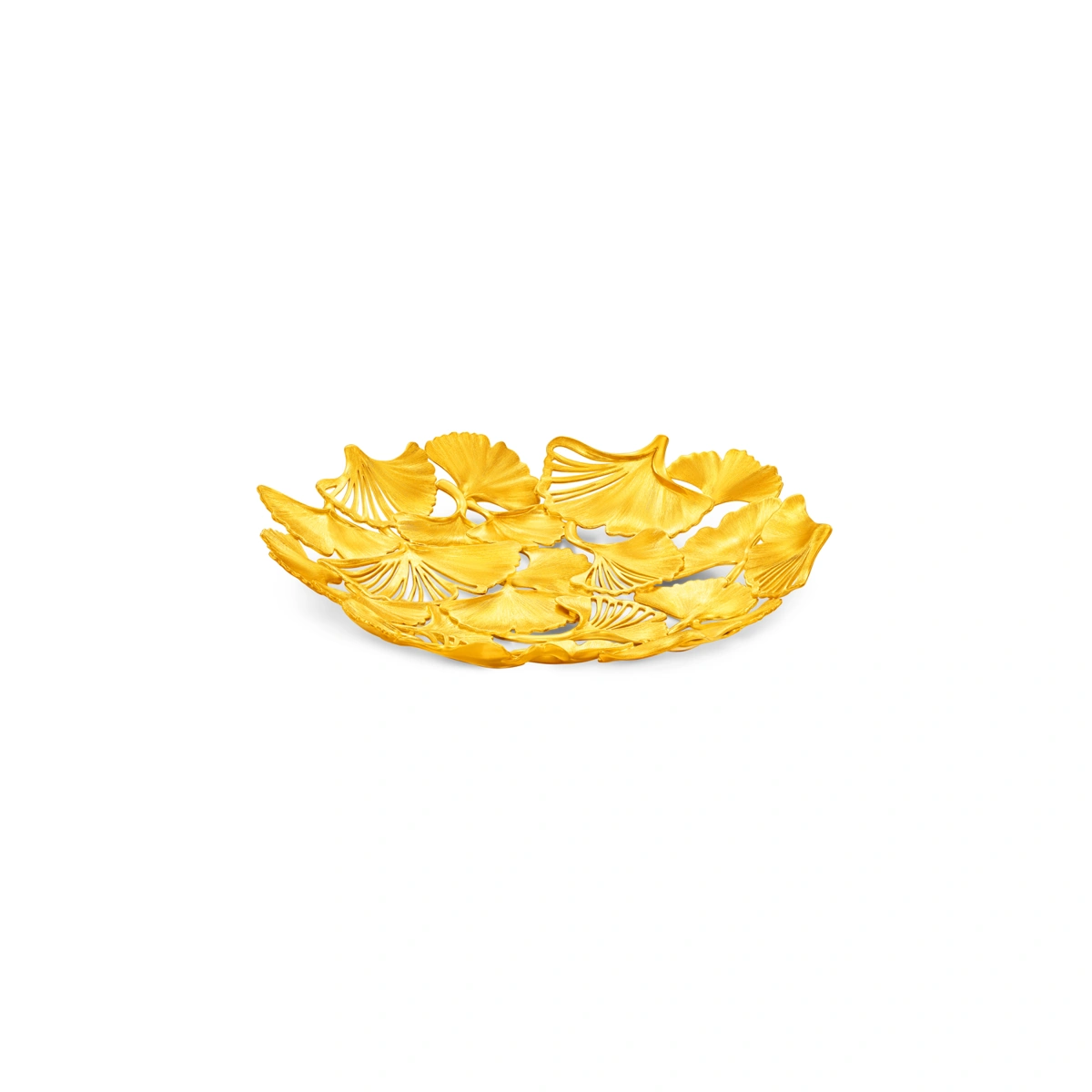 Ginkgo Leaf Fruit Plate 999 Gold Ornament