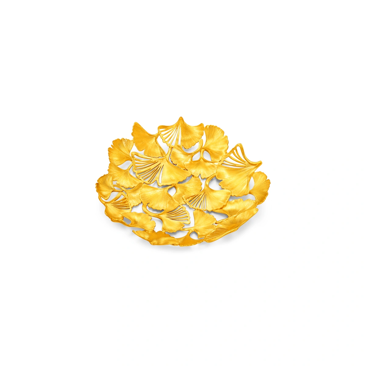 Ginkgo Leaf Fruit Plate 999 Gold Ornament