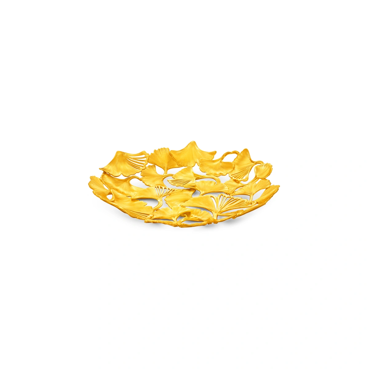 Ginkgo Leaf Fruit Plate 999 Gold Ornament