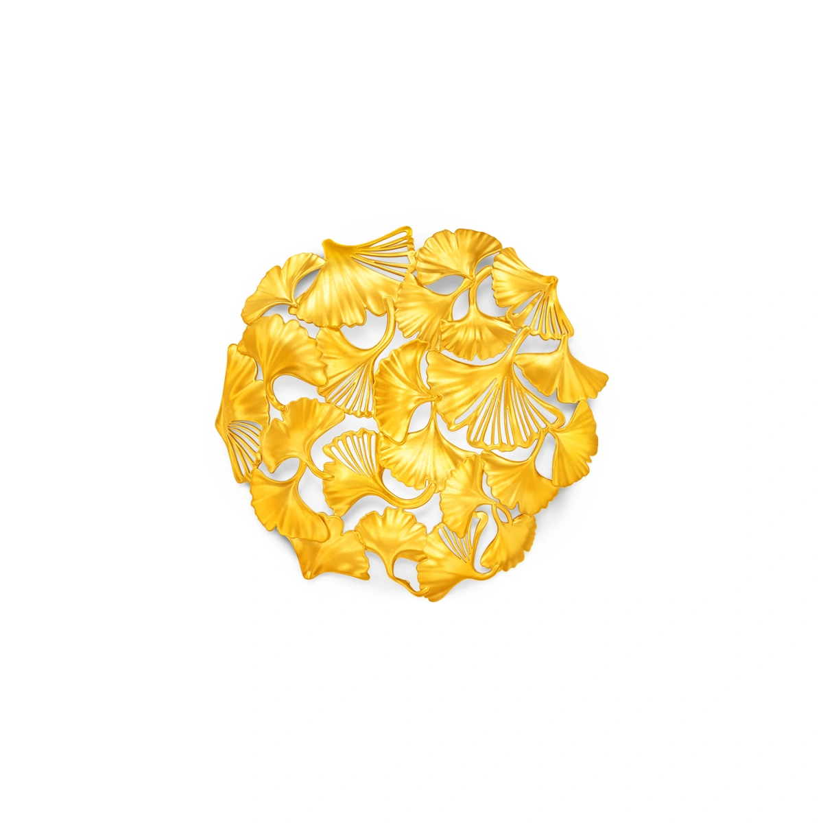 Ginkgo Leaf Fruit Plate 999 Gold Ornament