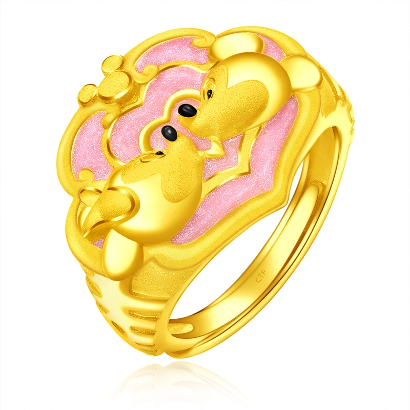 Mickey Mouse & Minnie Mouse 999.9 Gold ring