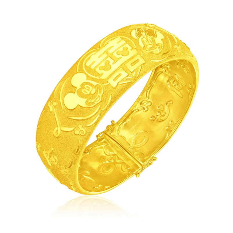 Mickey Mouse & Minnie Mouse 999.9 Gold bangle