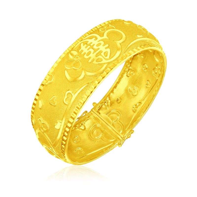 Mickey Mouse & Minnie Mouse 999.9 Gold bangle