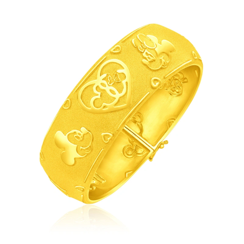 Mickey Mouse & Minnie Mouse 999.9 Gold bangle