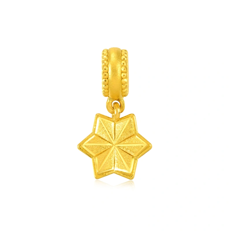 Snowflake 999 Gold charm