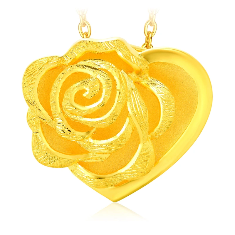 Beauty and the Beast Collection - Rose 999.9 Gold pendant