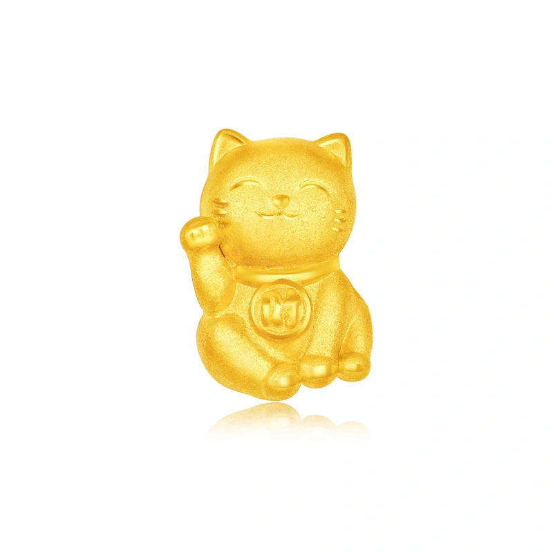招財貓999足金工藝精品串飾