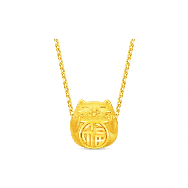 招財貓999足金工藝精品串飾