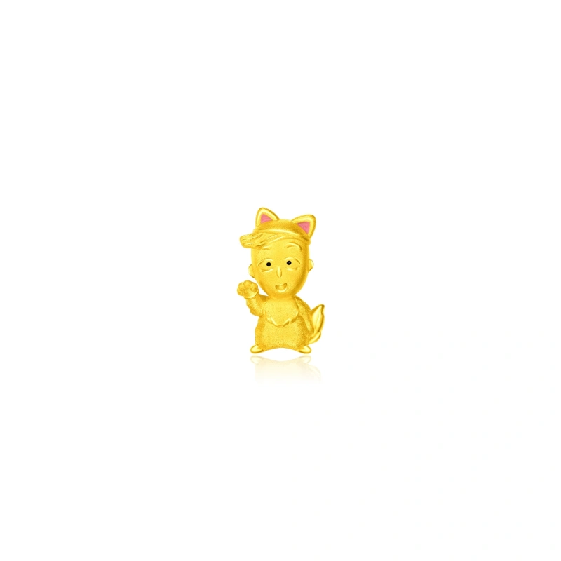 花輪貓貓999足金工藝精品吊墜