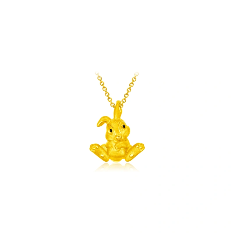 Thumper & Miss Bunny 999 Gold pendant