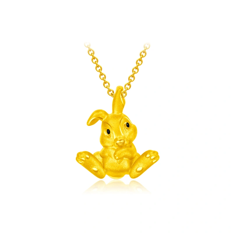 Thumper & Miss Bunny 999 Gold pendant