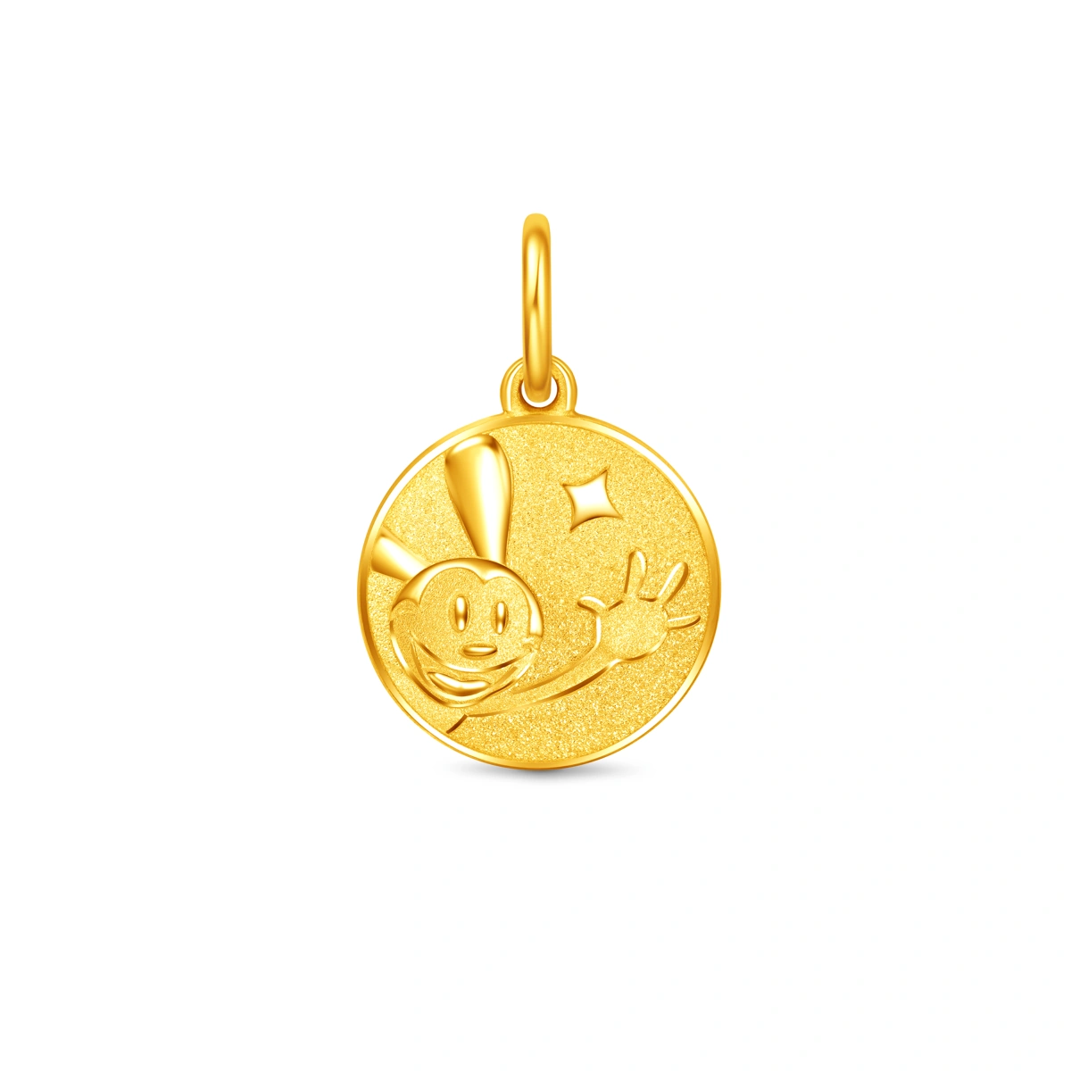 Oswald The Lucky Rabbit 999 Gold pendant
