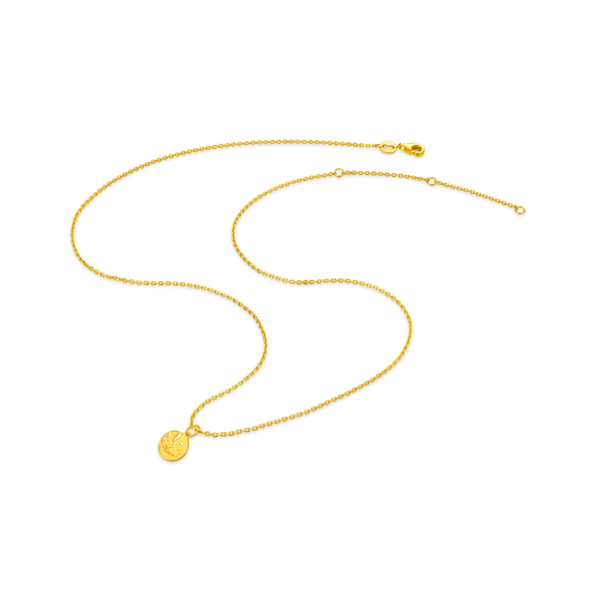Oswald The Lucky Rabbit 999 Gold pendant