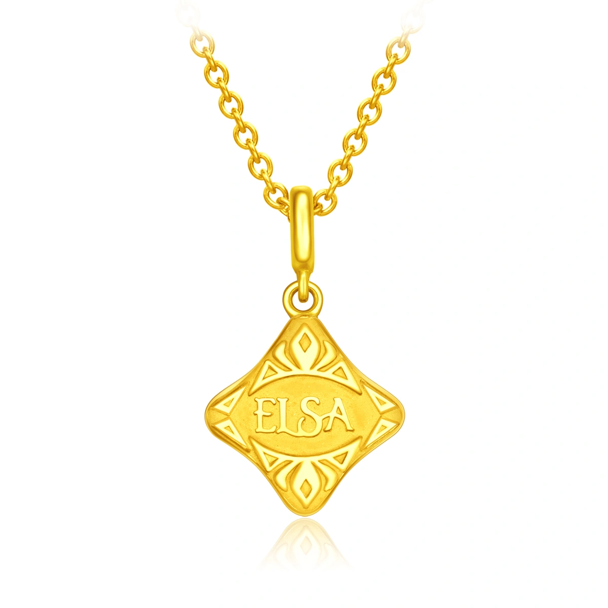 艾莎公主999.9黃金工藝精品吊墜