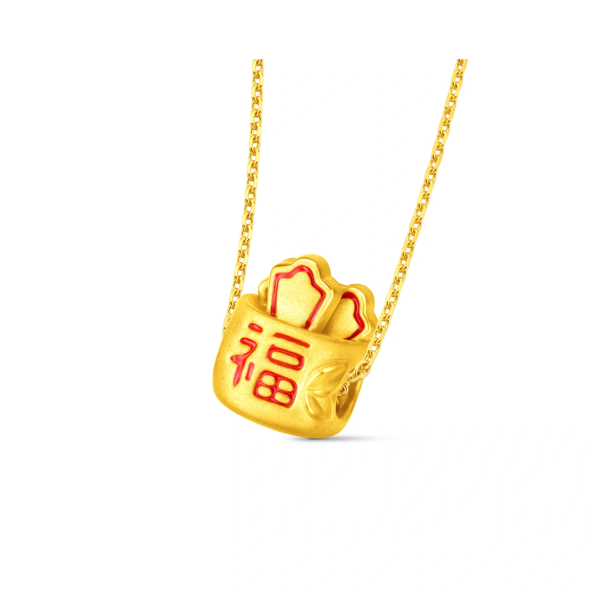 福字求籤筒999足金工藝精品串飾