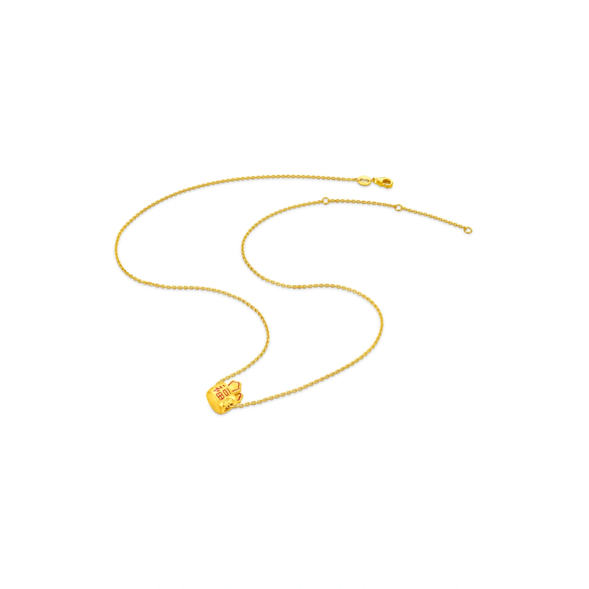 福字求籤筒999足金工藝精品串飾