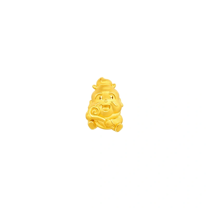 拐杖壽神999足金工藝精品串飾