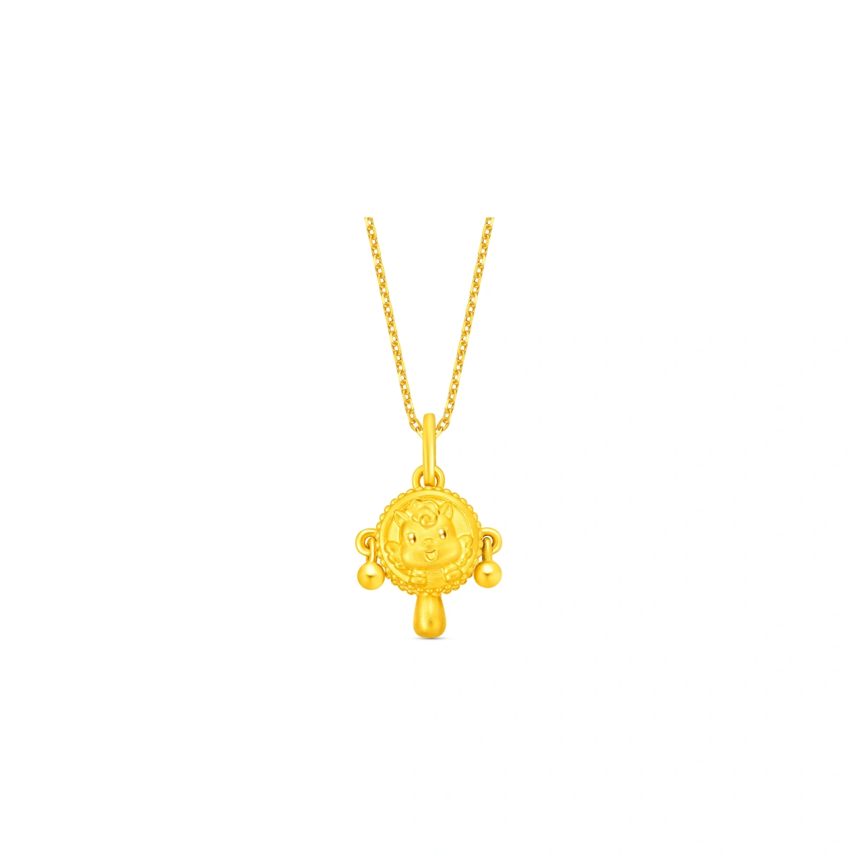 撥浪鼓999足金工藝精品吊墜