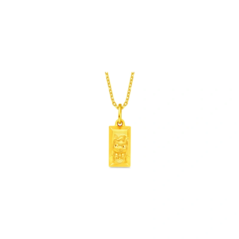小金磚999足金工藝精品吊墜