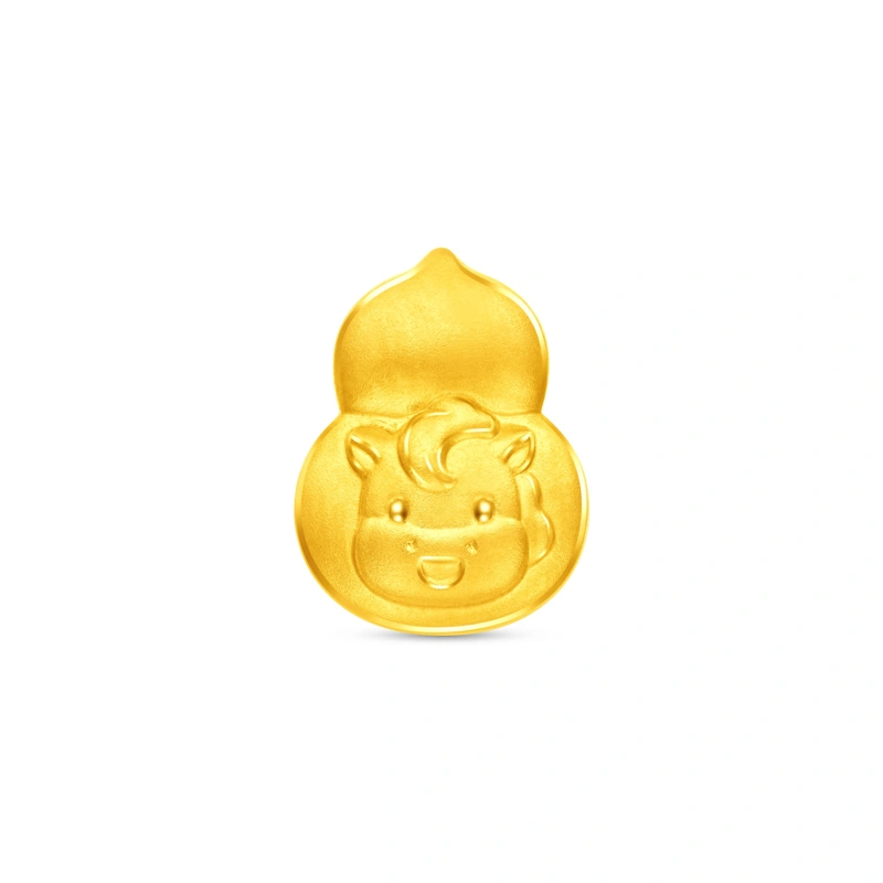 Horse with Gourd 999 Gold charm