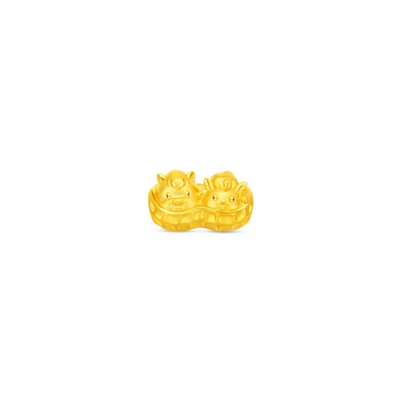 馬與羊花生999足金工藝精品串飾