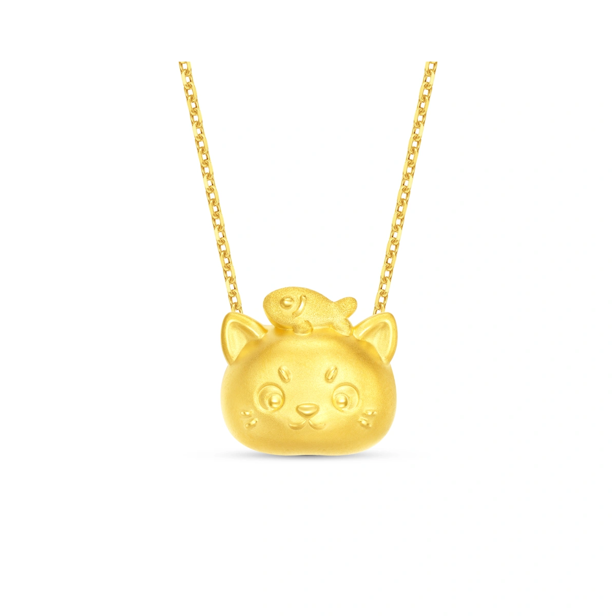 Fish & Cat 999 Gold charm