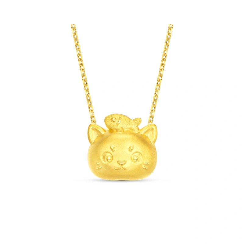 Fish & Cat 999 Gold charm