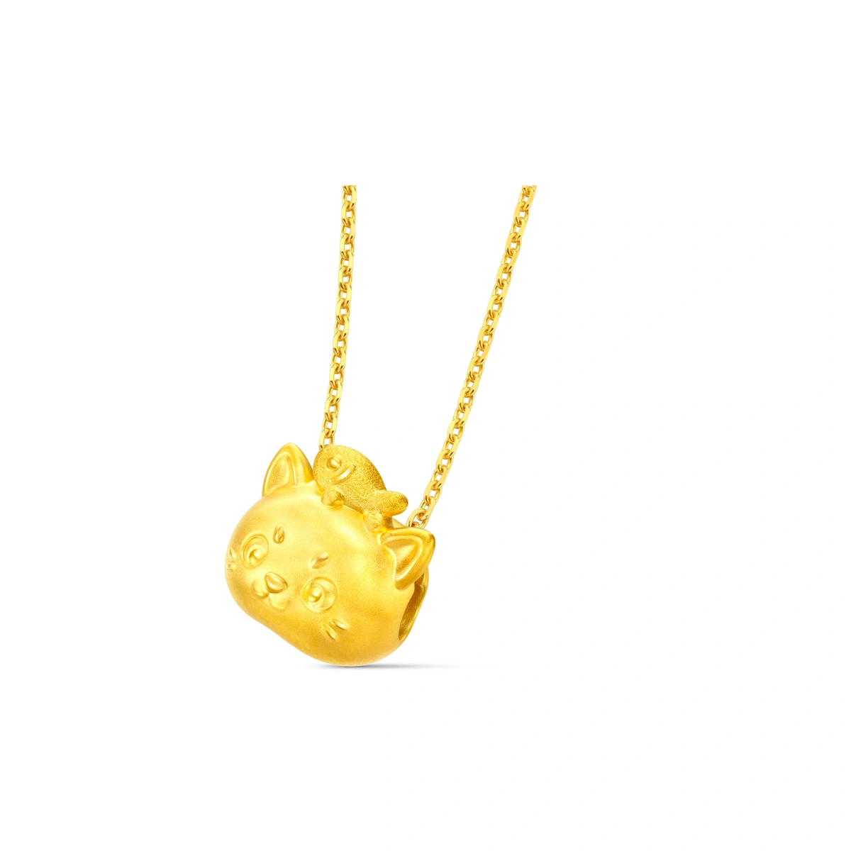 Fish & Cat 999 Gold charm