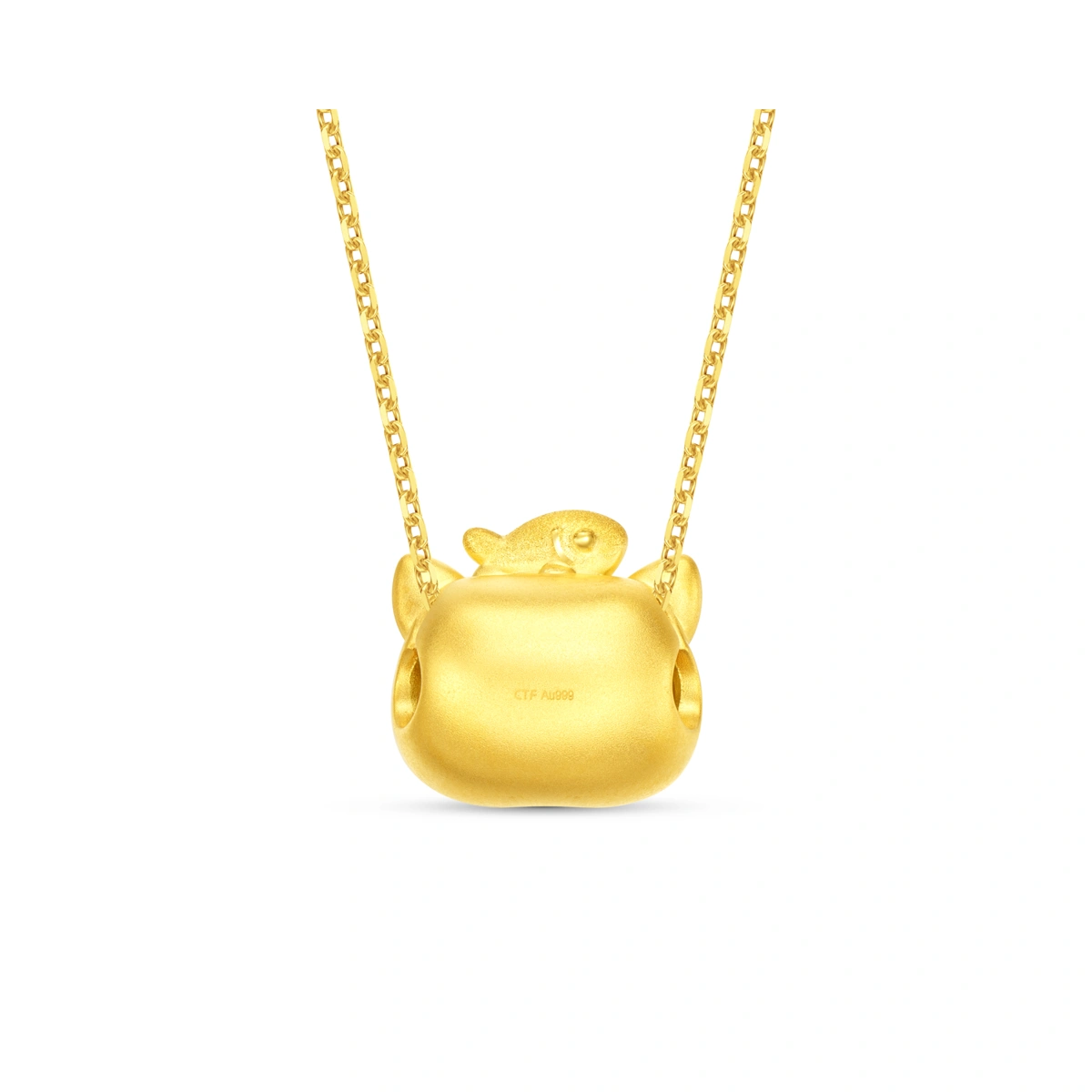 Fish & Cat 999 Gold charm
