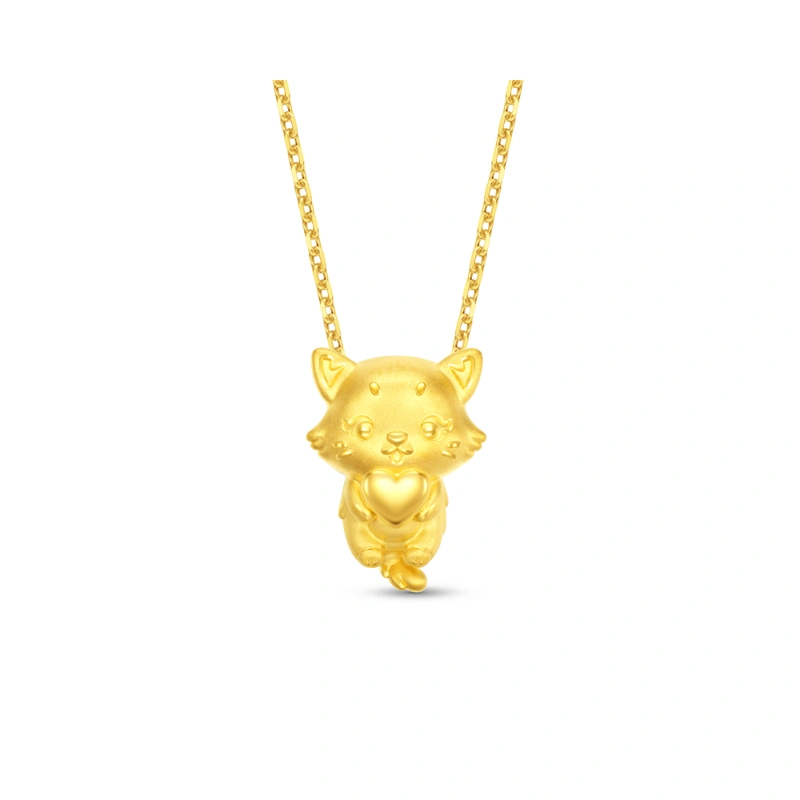 Cat 999 Gold charm