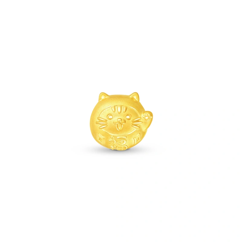 Fortune Cat 999 Gold charm