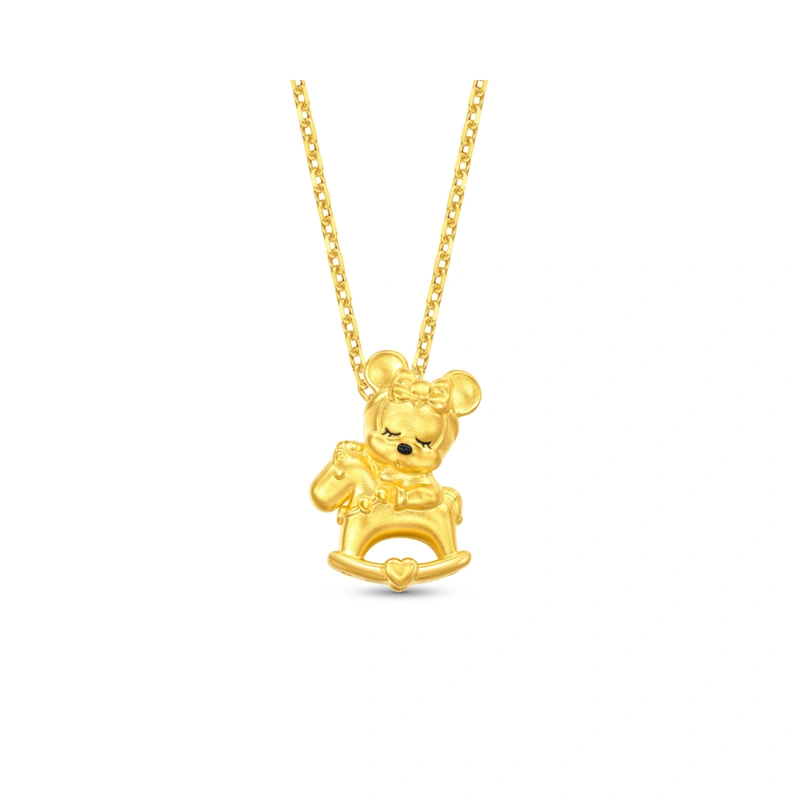 木馬米妮寶寶999足金工藝精品吊墜