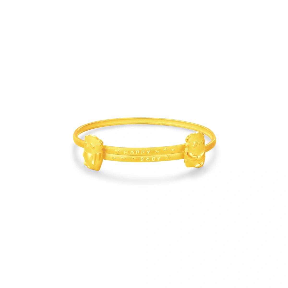 Panda Twin Cubs 999 Gold Baby bangle