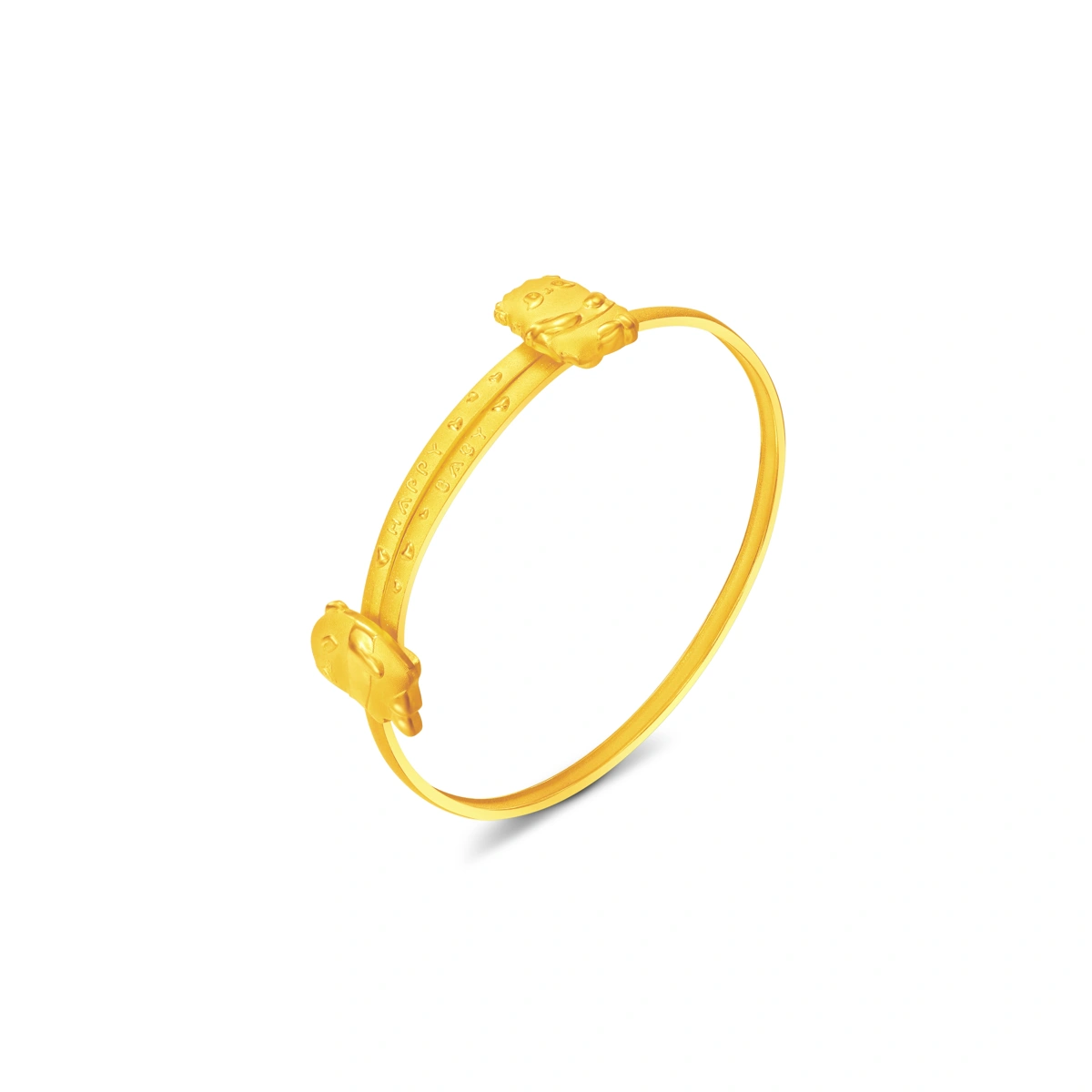 Panda Twin Cubs 999 Gold Baby bangle