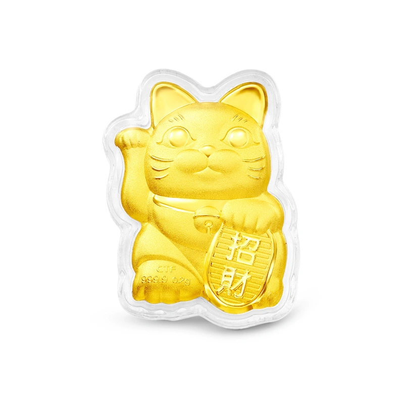 招財貓999.9黃金工藝精品金章