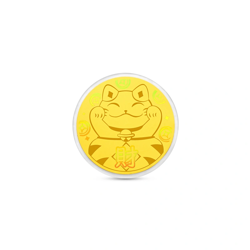 招財貓999.9黃金工藝精品金章