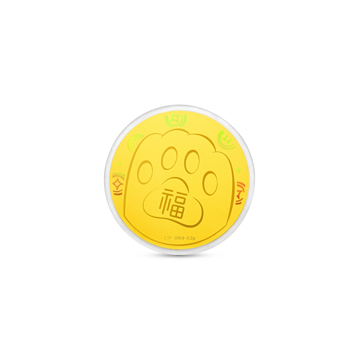 招財貓999.9黃金工藝精品金章