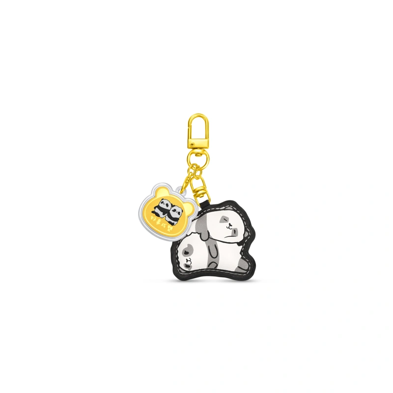Sister & Brother 999.9 Gold coin with Panda Key Chain