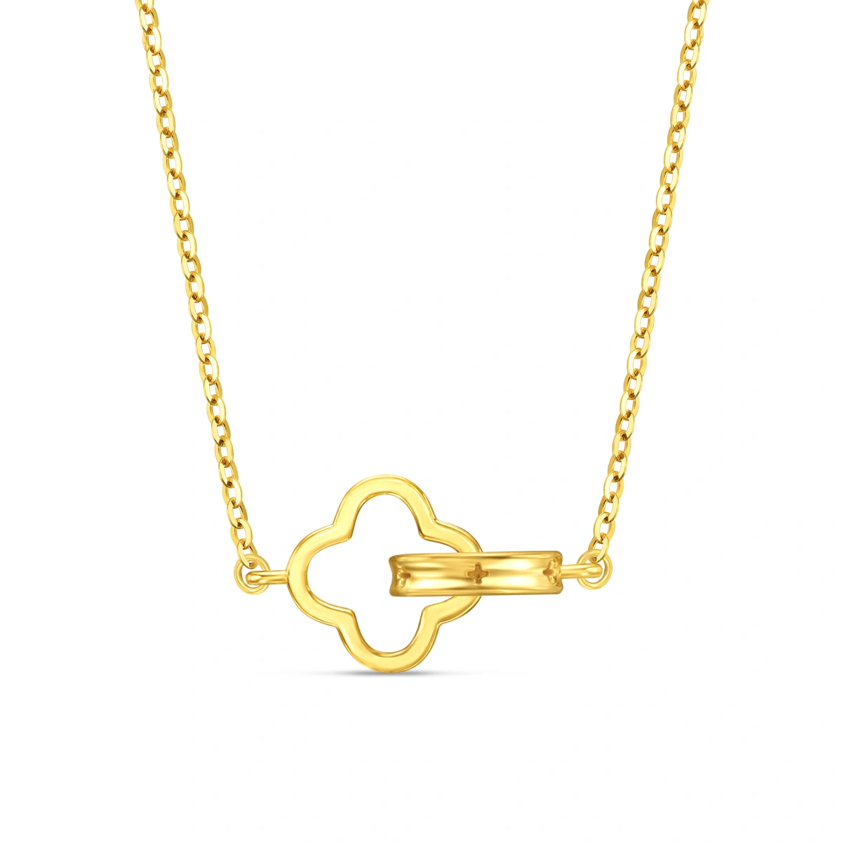 Lucky Four-Leaf Clover 999 Gold necklace