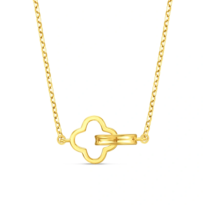 Lucky Four-Leaf Clover 999 Gold necklace