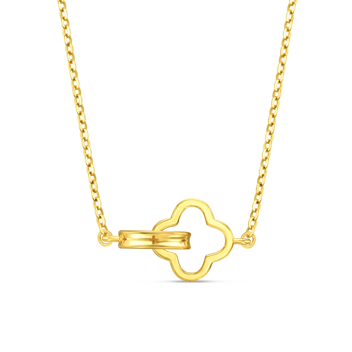 Lucky Four-Leaf Clover 999 Gold necklace