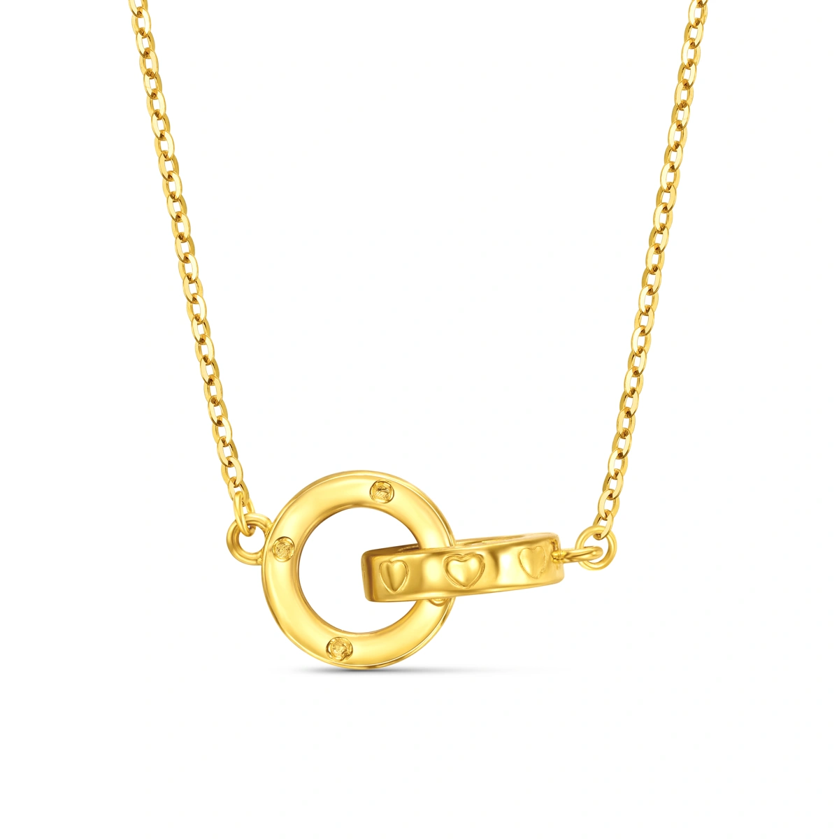 Interlocking Circle 999 Gold necklace