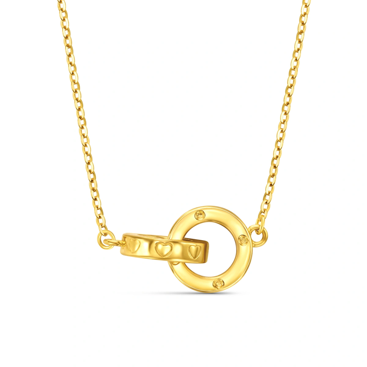 Interlocking Circle 999 Gold necklace