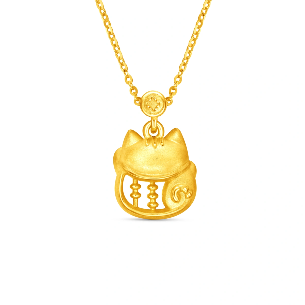 招財貓999足金工藝精品頸鏈